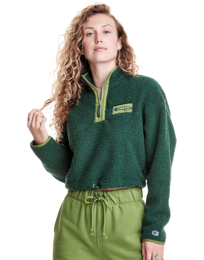 Sudadera Champion Mujer - Mixed Media Pullover ( Verde ) 0284713-IB